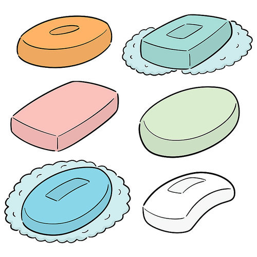 vector set of soap