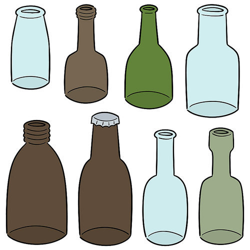 vector set of bottle