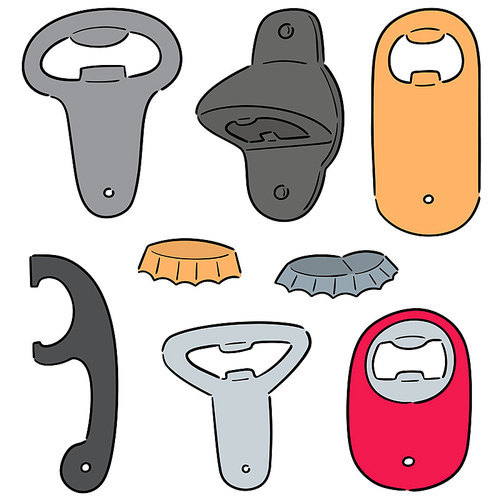 vector set of bottle opener