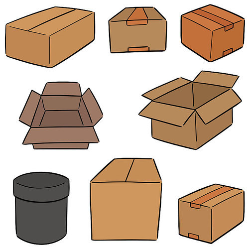 vector set of box