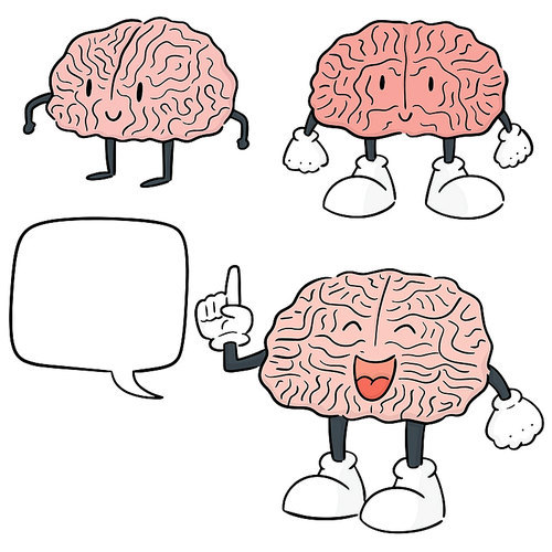 vector set of brain cartoon