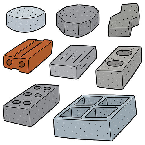 vector set of brick