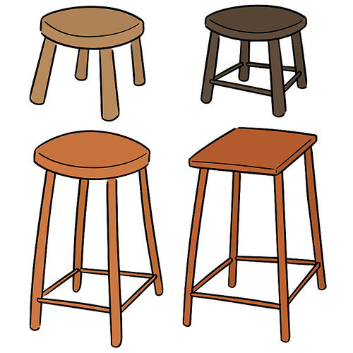 vector set of chair