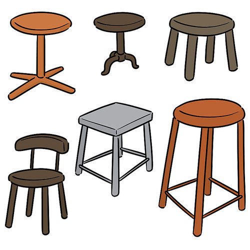 vector set of chair