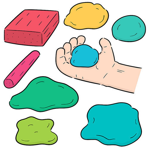 vector set of clay for kid