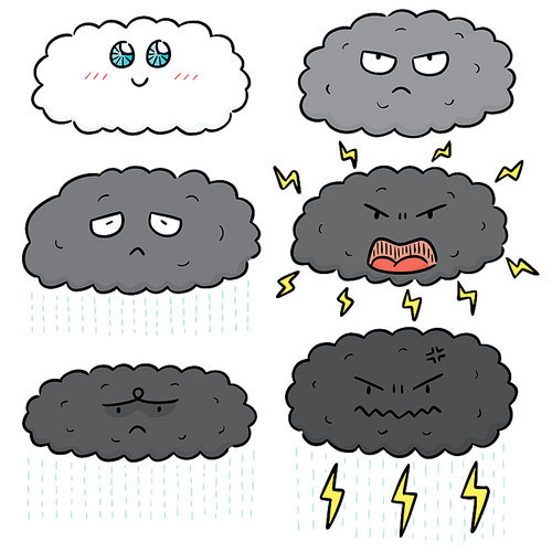 vector set of cloud cartoon