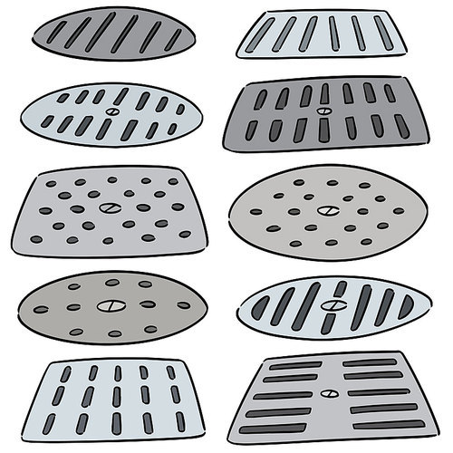 vector set of cover the drain