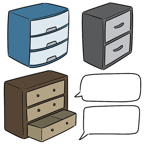 vector set of drawer