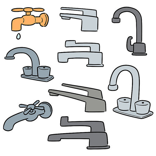 vector set of faucet