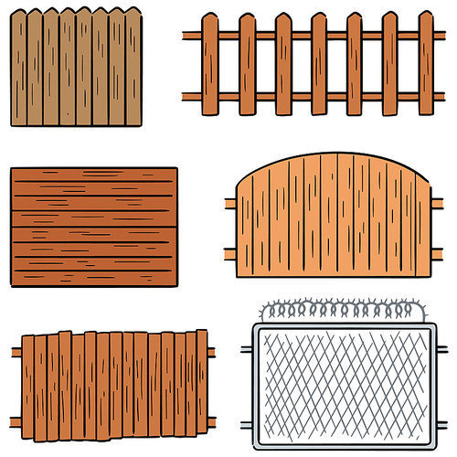 vector set of fence