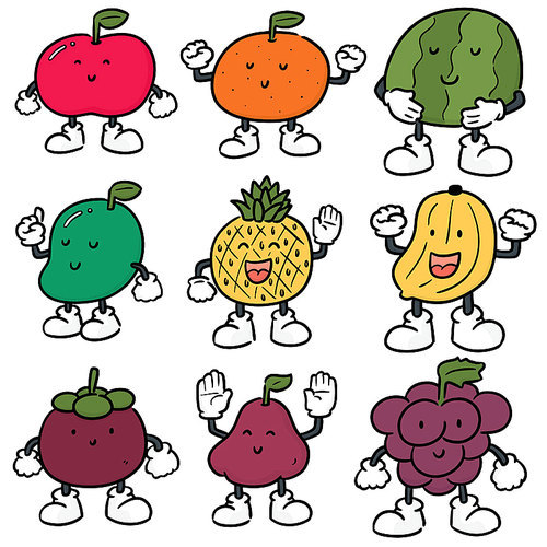 vector set of fruits