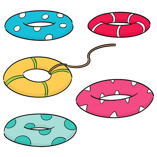 vector set of life ring