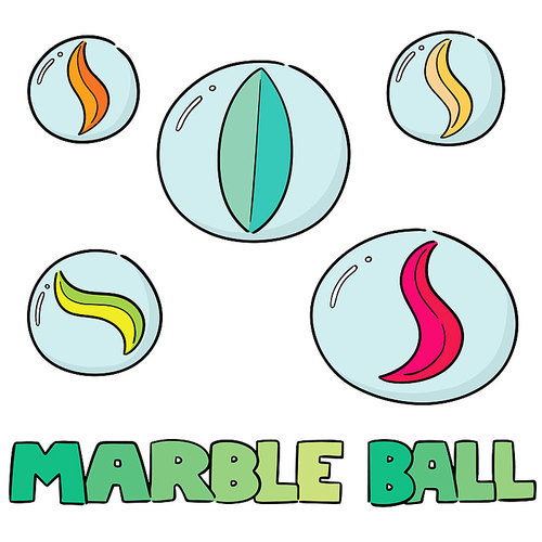 vector set of marble ball