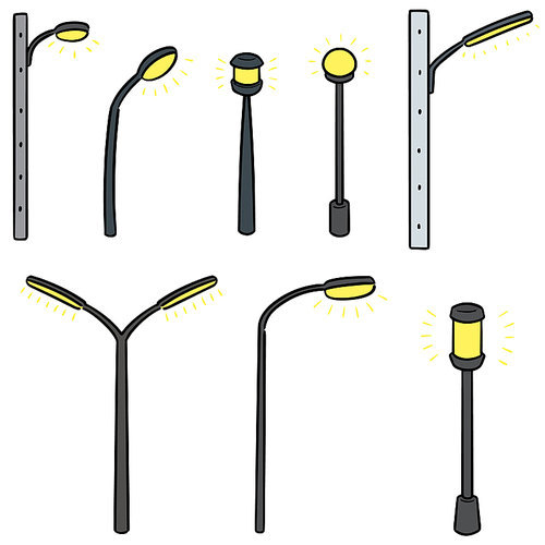 vector set of outdoor lamp