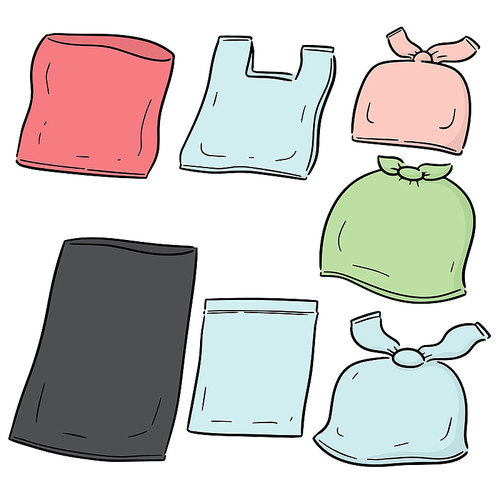 vector set of plastic bag