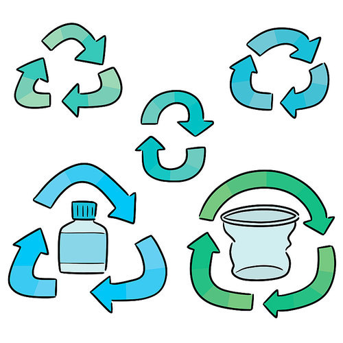 vector set of recycle icon