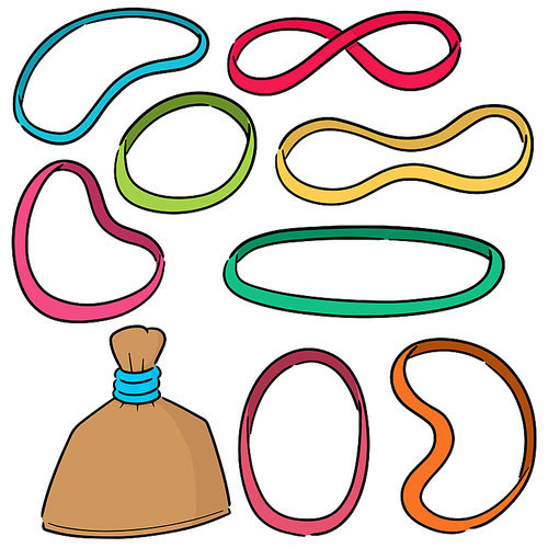 vector set of rubber band