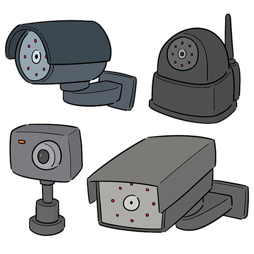 vector set of security camera