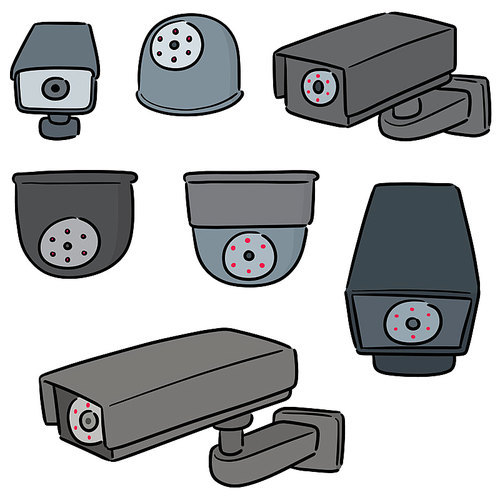 vector set of security camera