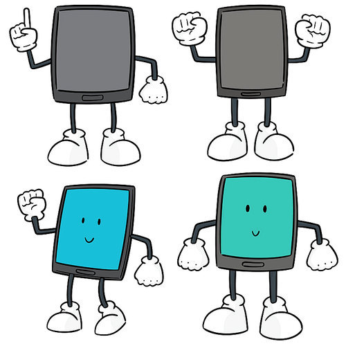 vector set of smartphone cartoon