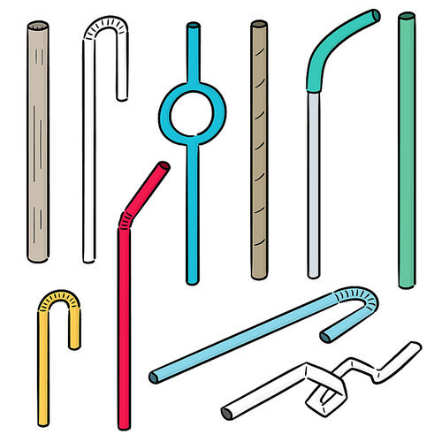 vector set of straw