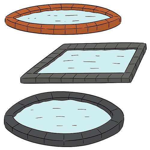 vector set of swimming pool