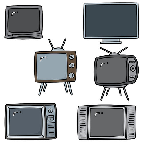 vector set of television