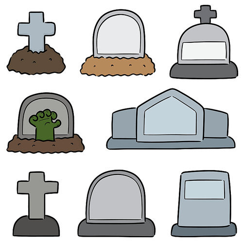 vector set of tombstone