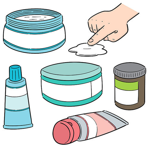 vector set of topical cosmetic and topical medicine