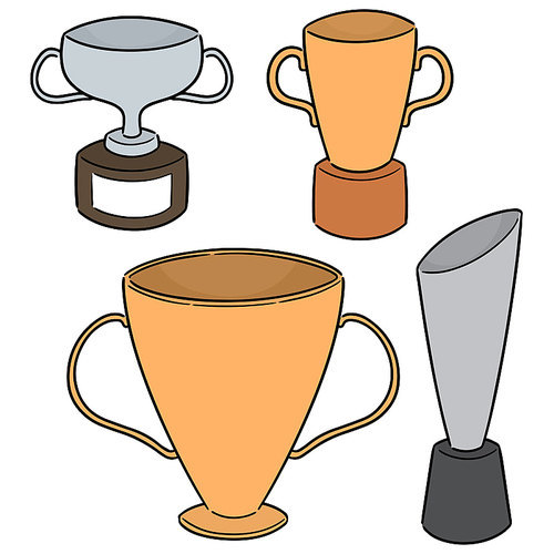 vector set of trophy