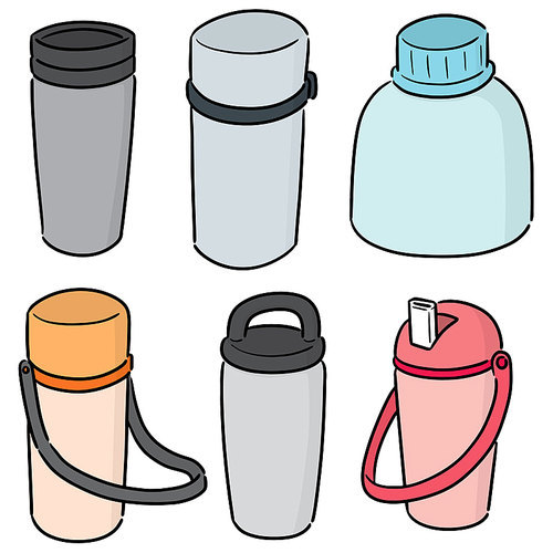 vector set of water bottle