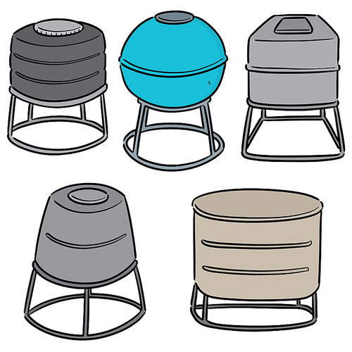 vector set of water storage tanks