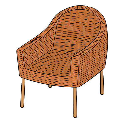 vector set of wicker chair