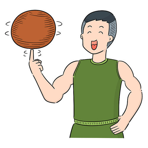 vector of basketball player