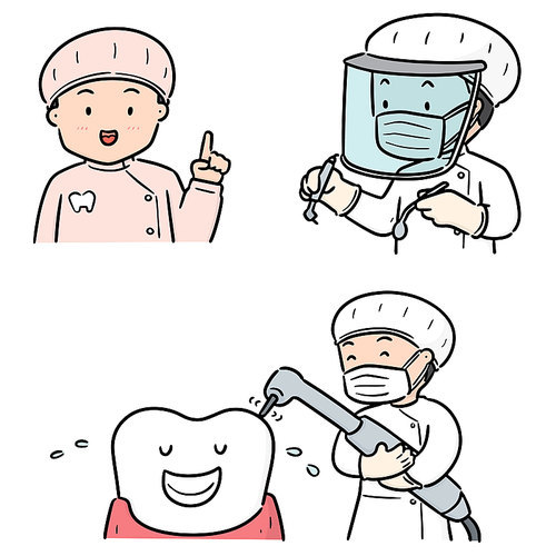 vector set of dentist