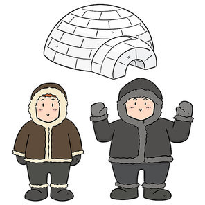 vector set of eskimo