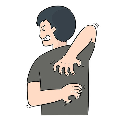 vector of man scratching back
