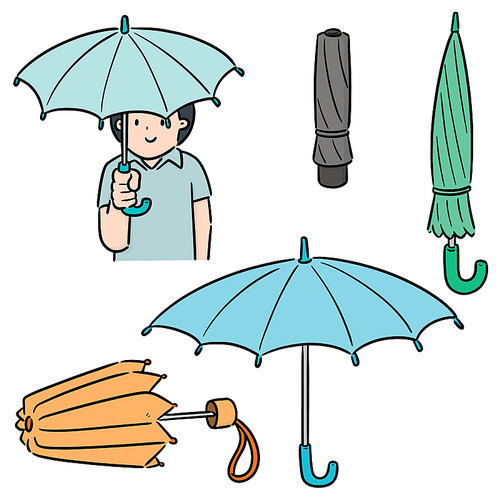vector set of umbrella
