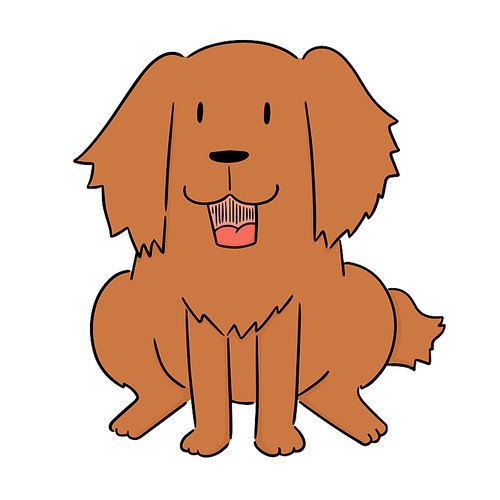 vector of dog, golden retriever