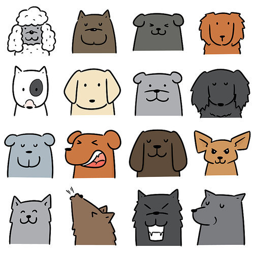 vector set of dog