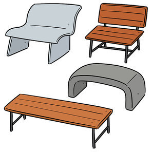 vector set of bench