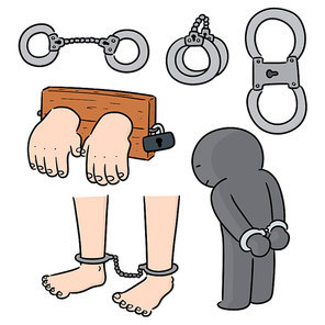 vector set of handcuff