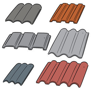 vector set of roof tile