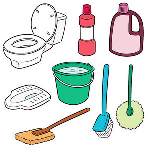 vector set of toilet cleaner