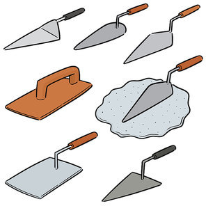 vector set of trowel