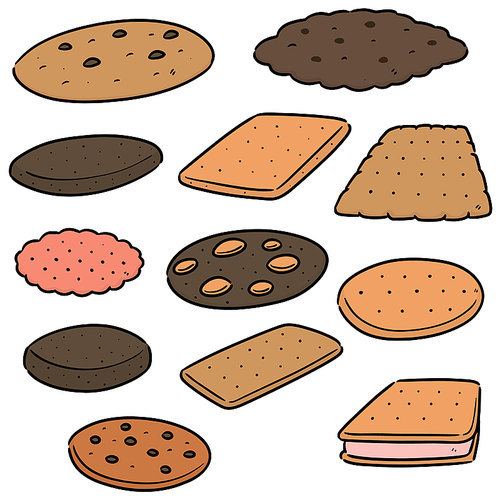 vector set of cookies and biscuits