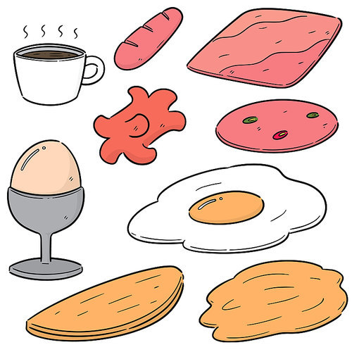 vector set of breakfast