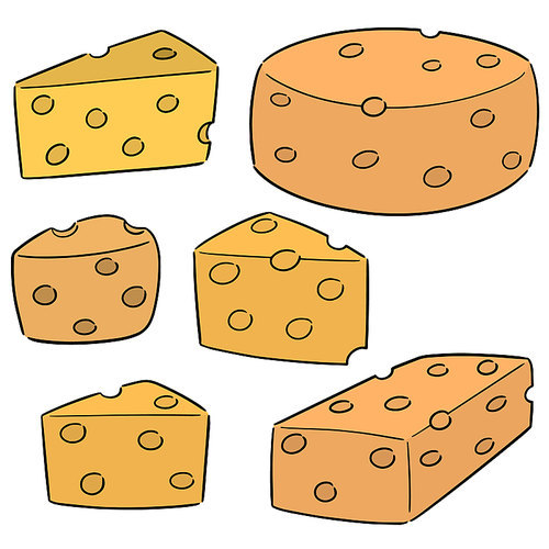 vector set of cheese