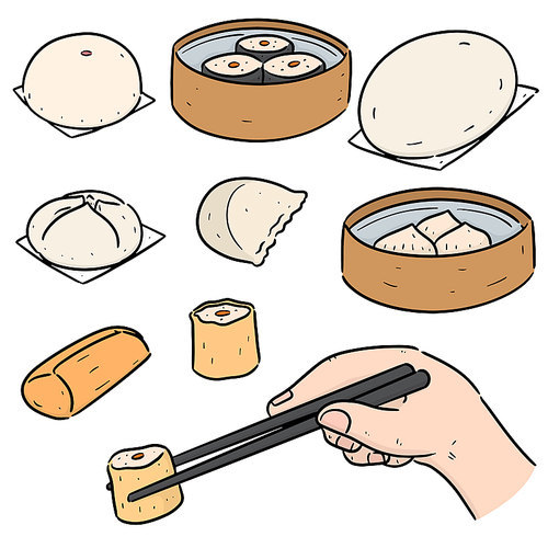 vector set of chinese snack