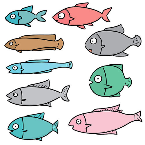 vector set of fish